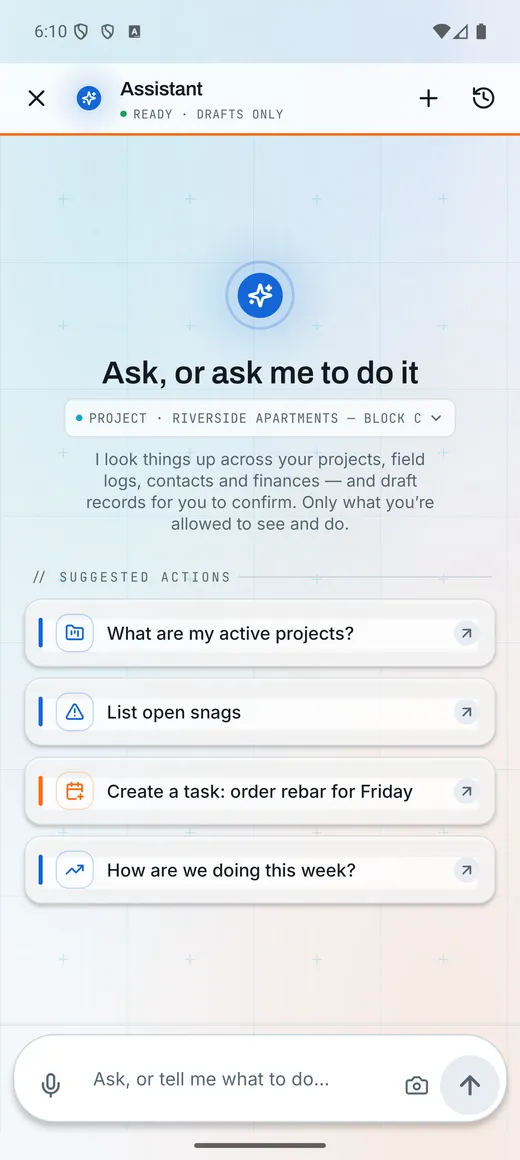 The Konverge assistant on the phone