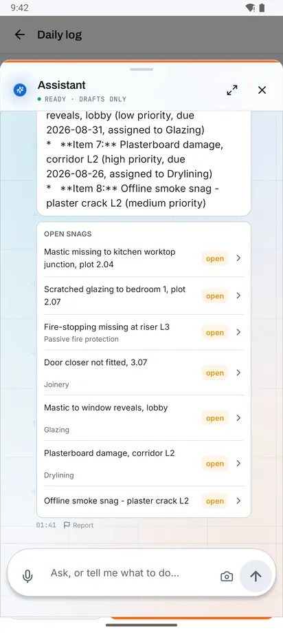 Copilot screen in Konverge